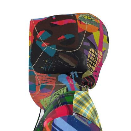 Kaleidoscope Camo Patchwork Womens Hooded Rain Jacket