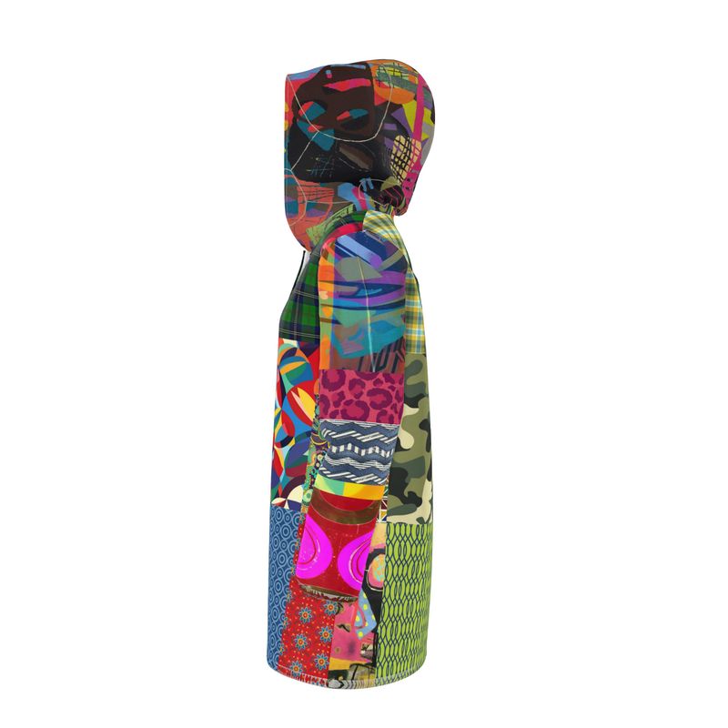 Kaleidoscope Camo Patchwork Womens Hooded Rain Jacket
