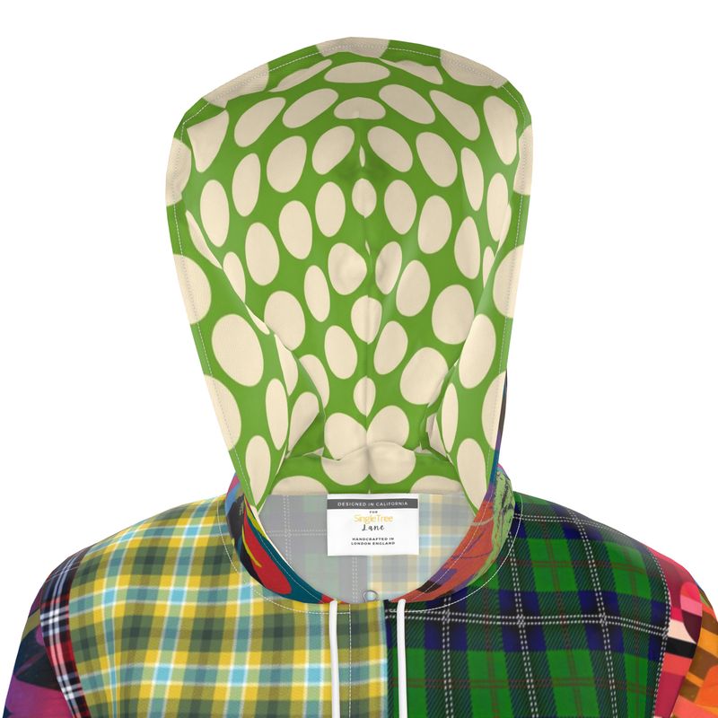 Kaleidoscope Camo Patchwork Womens Hooded Rain Jacket