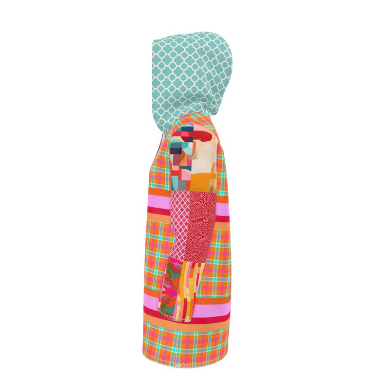Fiesta Plaid Patchwork Womens Hooded Rain Jacket