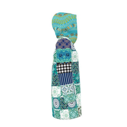 Aqua Mediterranean Mosaic Tile Womens Hooded Rain Jacket