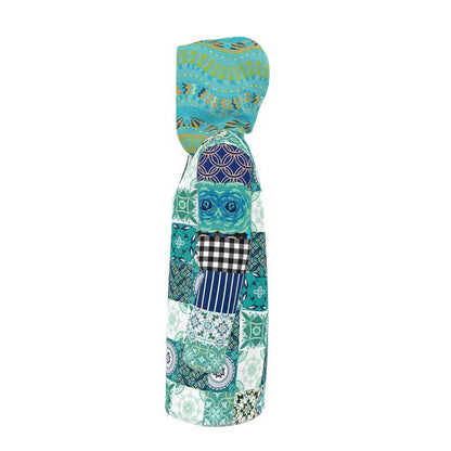 Aqua Mediterranean Mosaic Tile Womens Hooded Rain Jacket