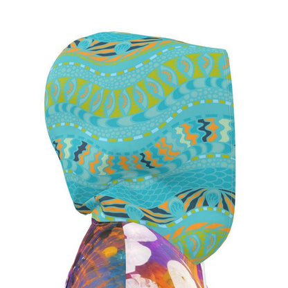 Tropical Sunset Bubble Womens Hooded Rain Jacket