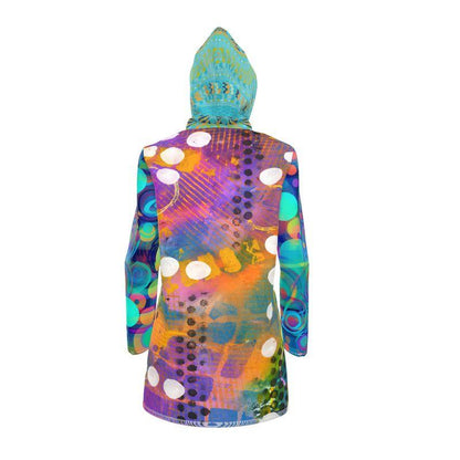 Tropical Sunset Bubble Womens Hooded Rain Jacket