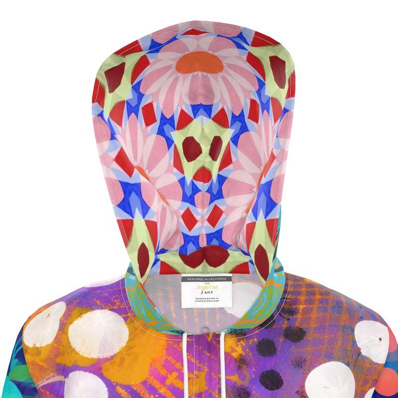 Tropical Sunset Bubble Womens Hooded Rain Jacket