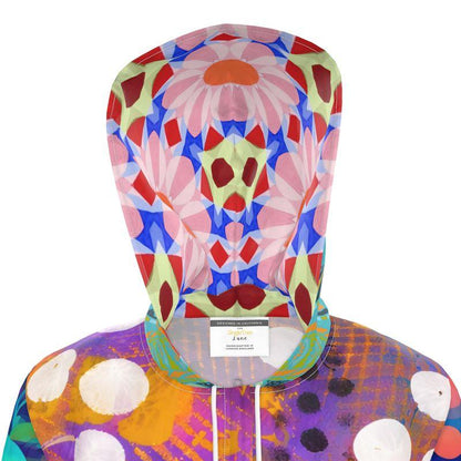 Tropical Sunset Bubble Womens Hooded Rain Jacket