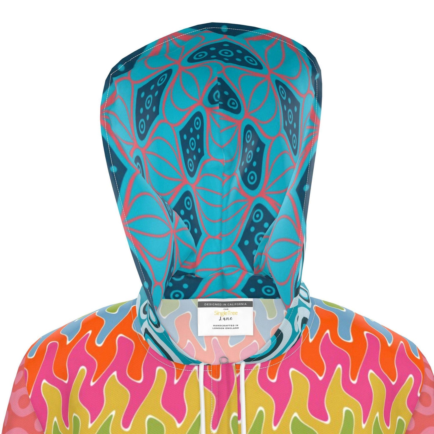 Orange Crush Chevron Flame Womens Hooded Rain Jacket