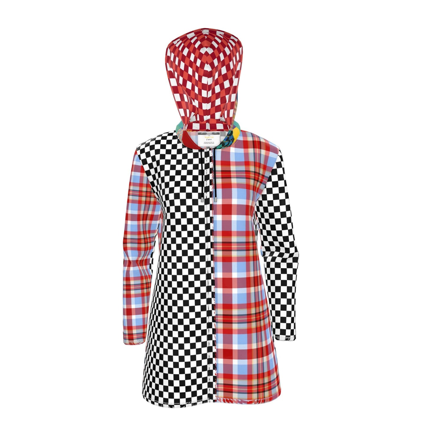 Check Me Out Plaid Womens Hooded Rain Jacket