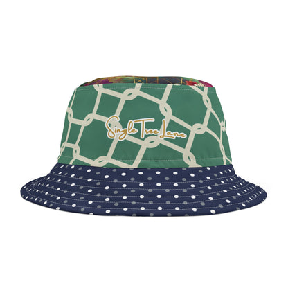Chained and Confused Green Asian Floral Vibrant Bucket Hat