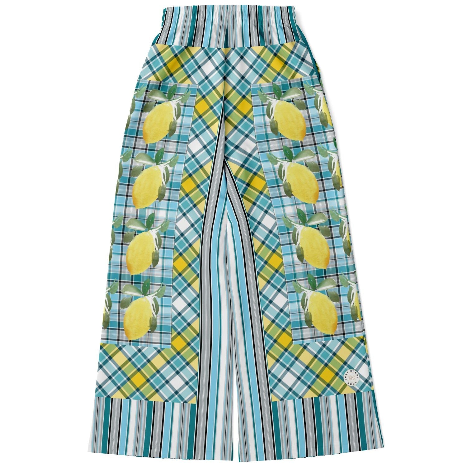 Lemon Zest Striped Eco-Poly Wide Leg Pants