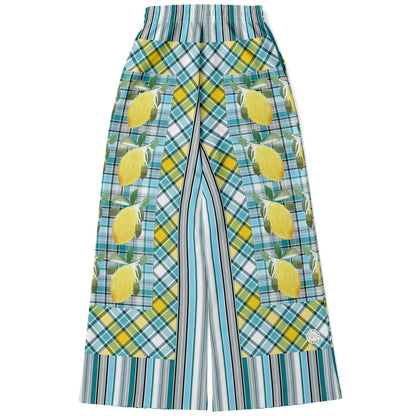 Lemon Zest Striped Eco-Poly Wide Leg Pants