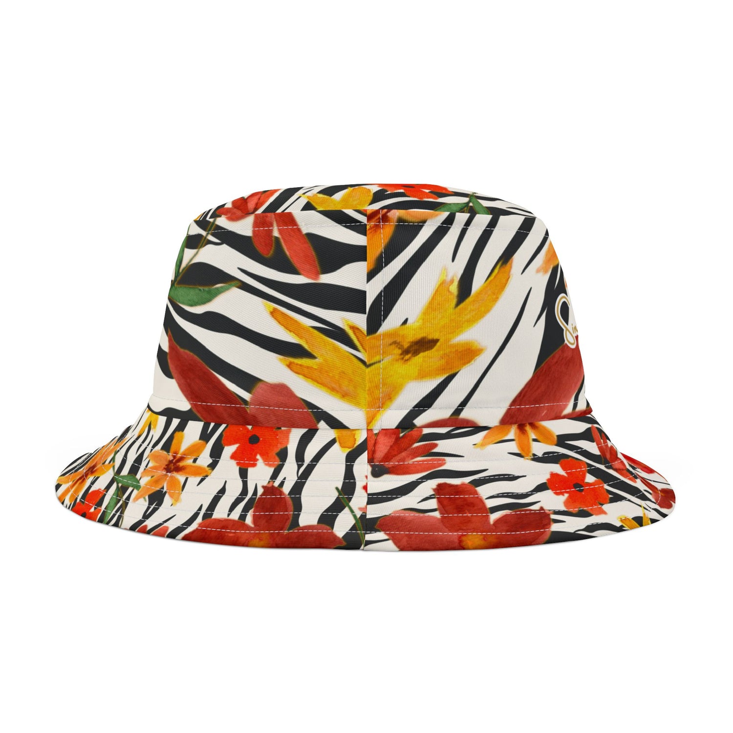 Meet Me in Tangiers Zebra Floral Stripe Vibrant Bucket Hat