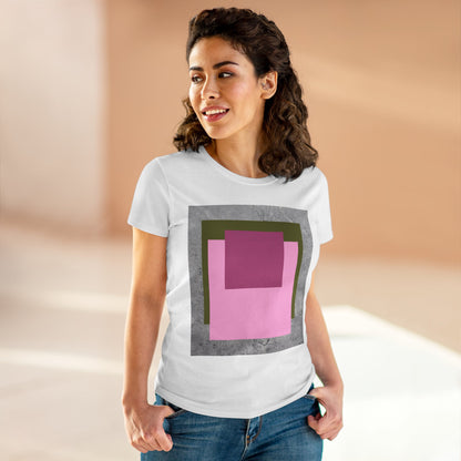 T-Shirt - Pink Rose Granny Quadruple Square Women&