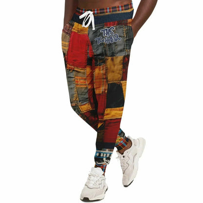 Bastion of Glory Denim Print Patchwork Eco-Poly Unisex Joggers