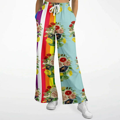 Life in Technicolor Rainbow Stripe Eco-Poly Wide Leg Pants
