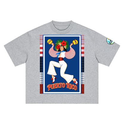 Spirit of Puerto Rico - Maracas Girl Boxy Oversized Unisex T-Shirt