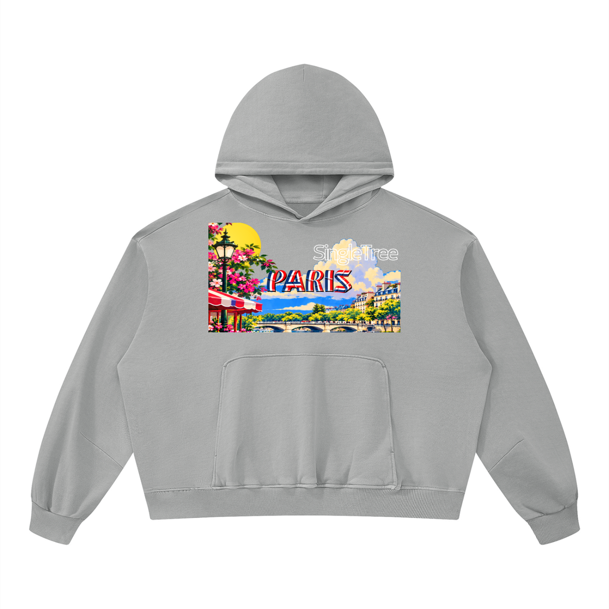 Paris Vive la France Unisex Boxy Vintage Washed Hoodie