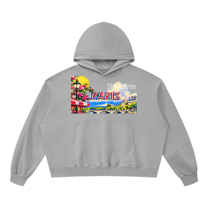 Paris Vive la France Unisex Boxy Vintage Washed Hoodie