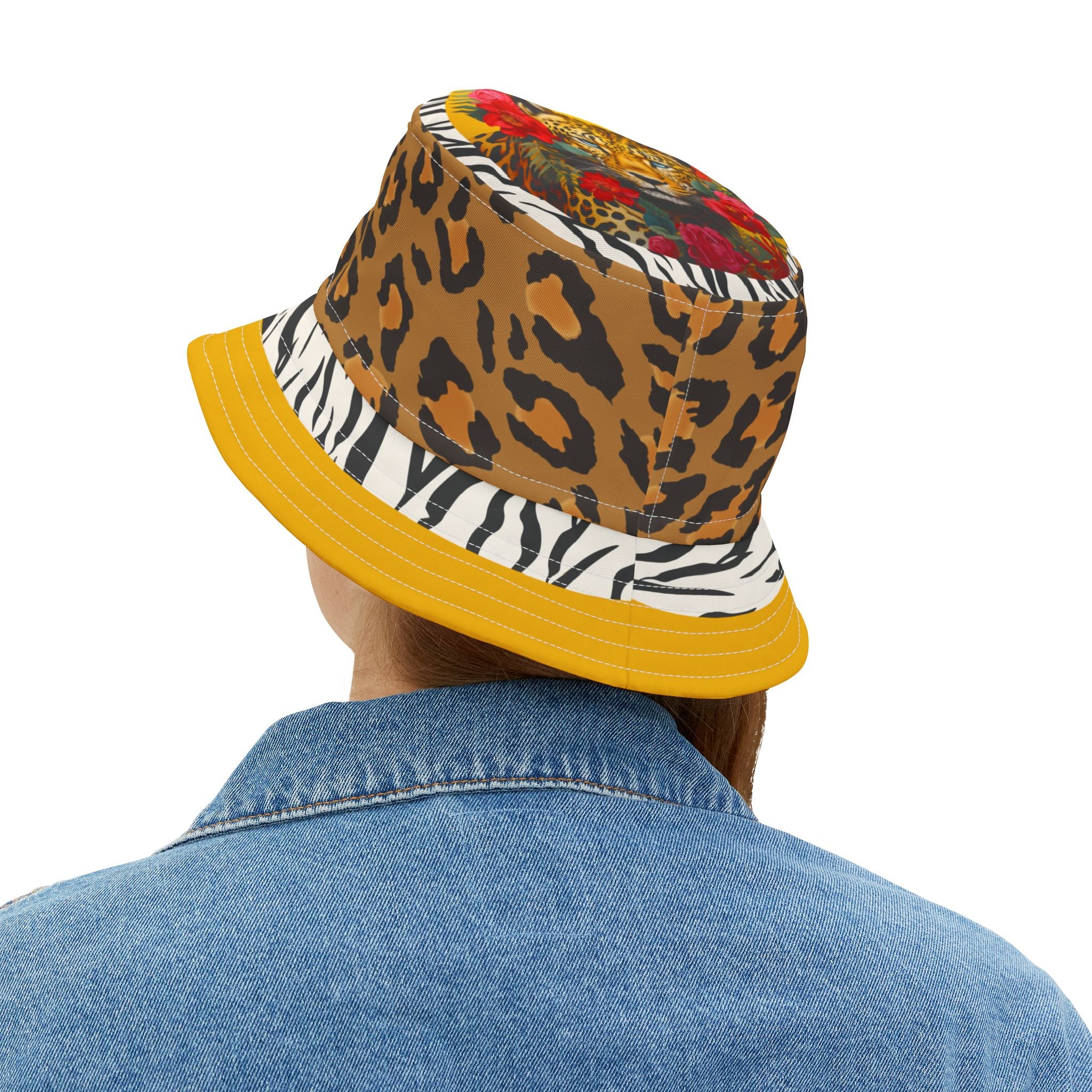 Leopard in Bloom Floral Vibrant Bucket Hat