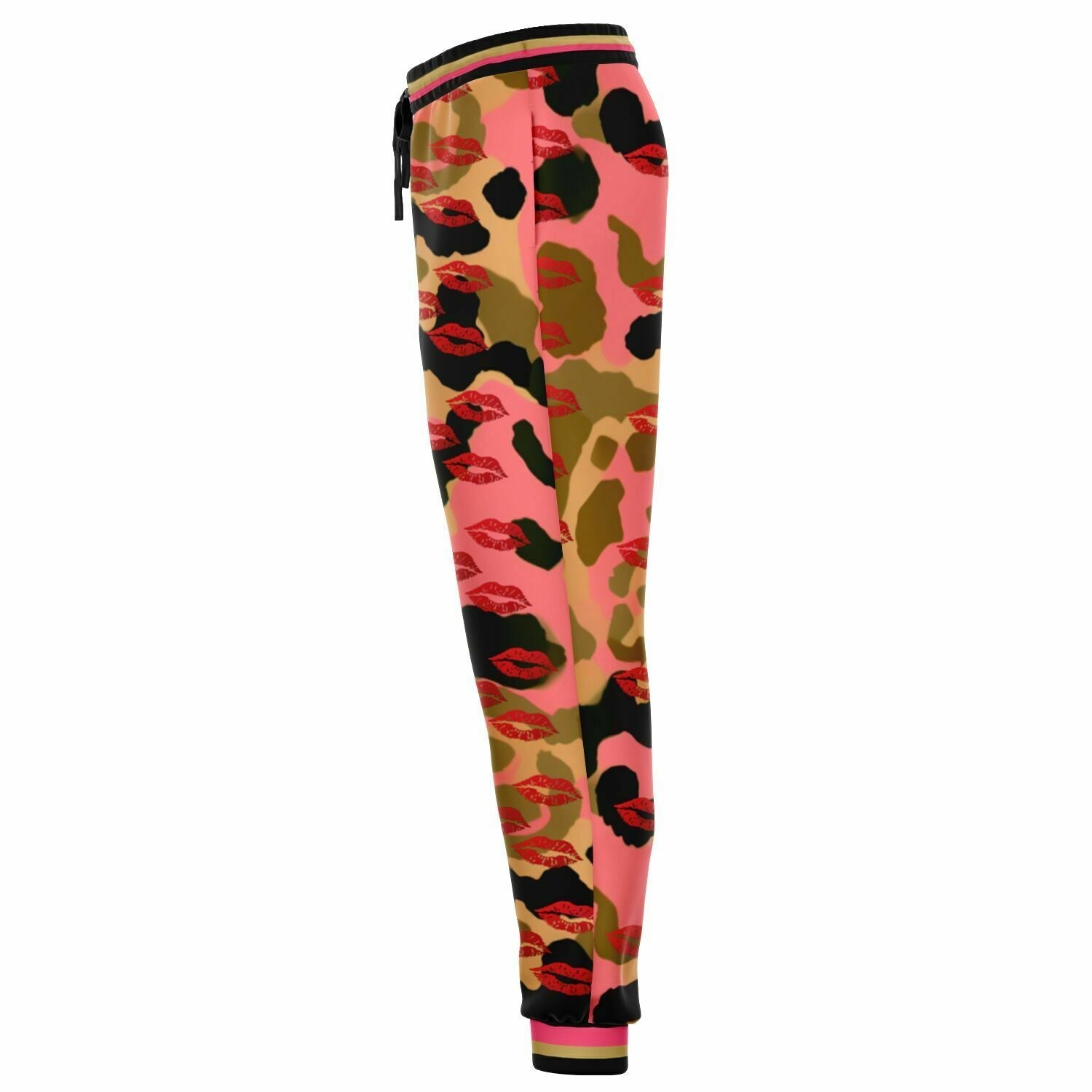 Lips on You Pink Eco-Poly Camo Unisex Joggers