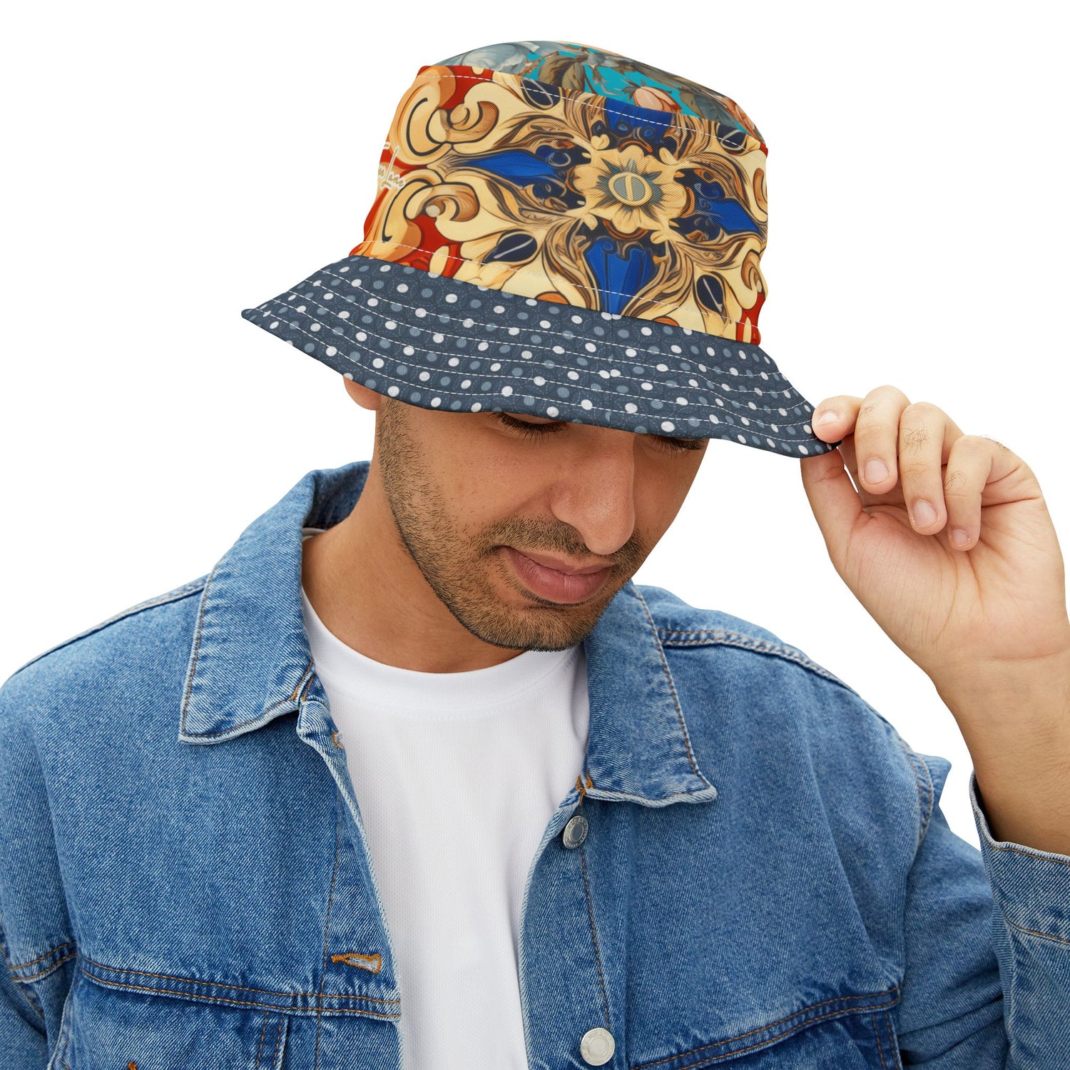 Foulard Rose Reverie Polka Vibrant Bucket Hat