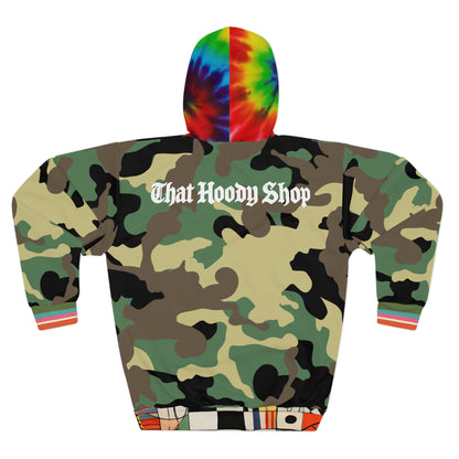 Rainbow Lips So Juicy in Camouflage &amp; Tie-Dye Unisex Hoodie (Gold Label)