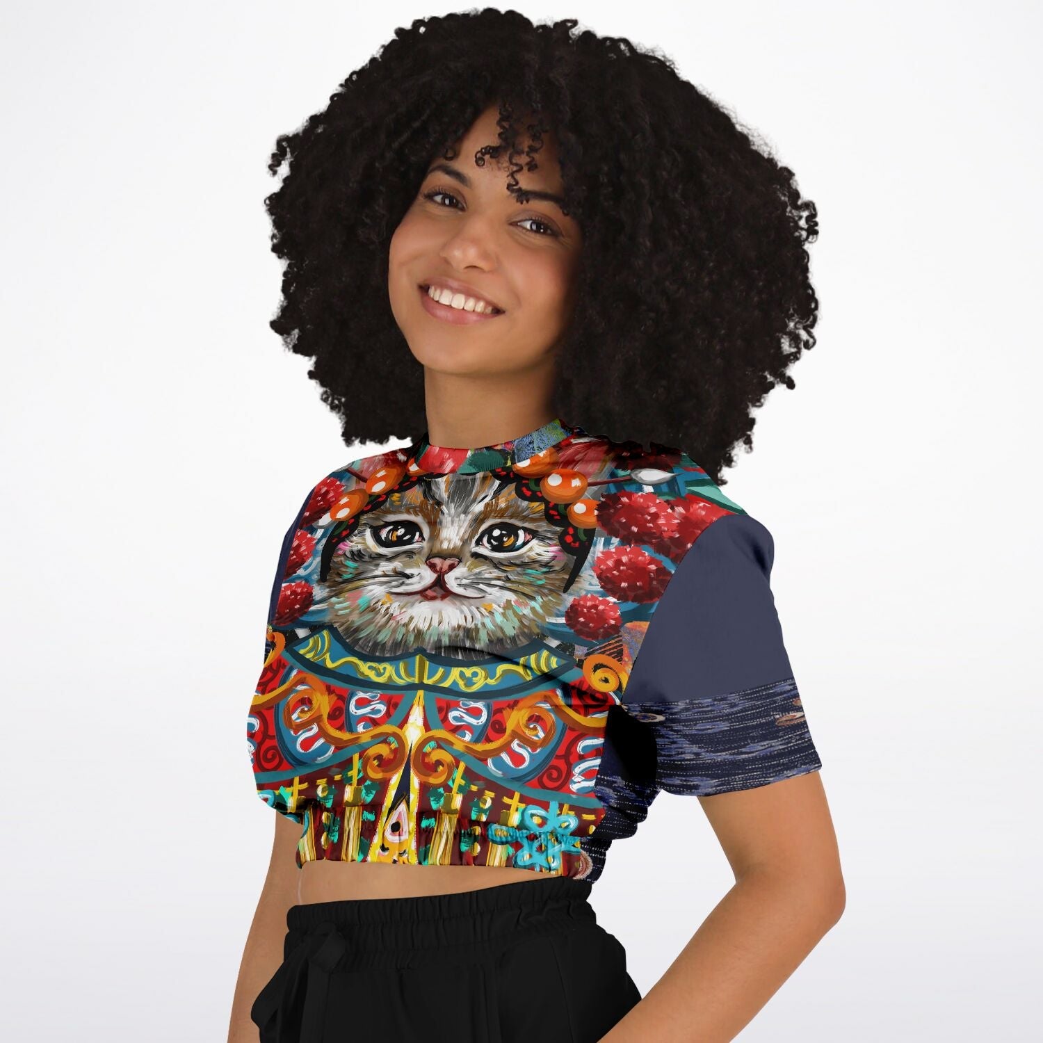 Empress Kanako Eco-Poly Short Sleeve Cropped Pullover