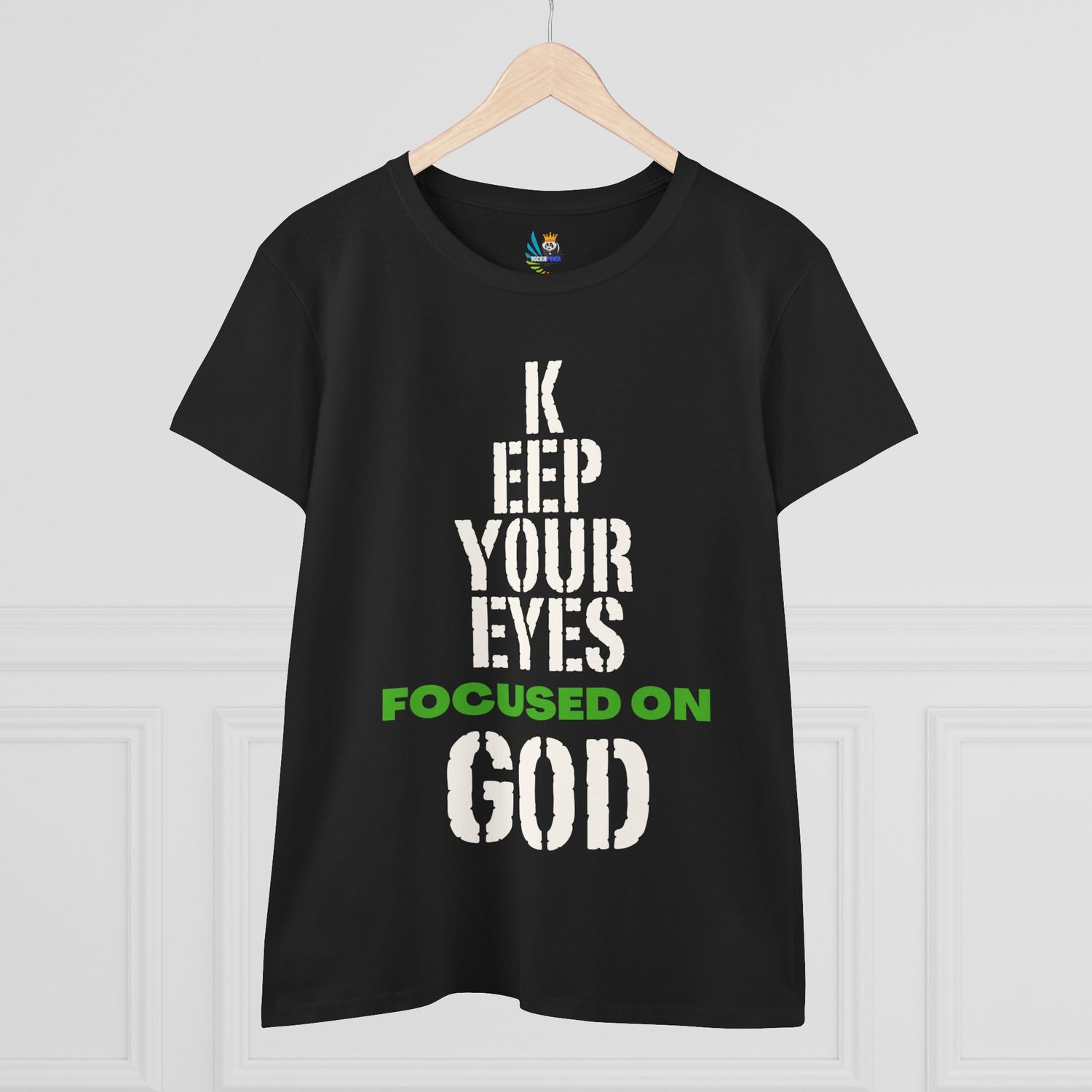Keep Your Eyes Focused on God  Midweight Cotton Tee - Faith Based Tee