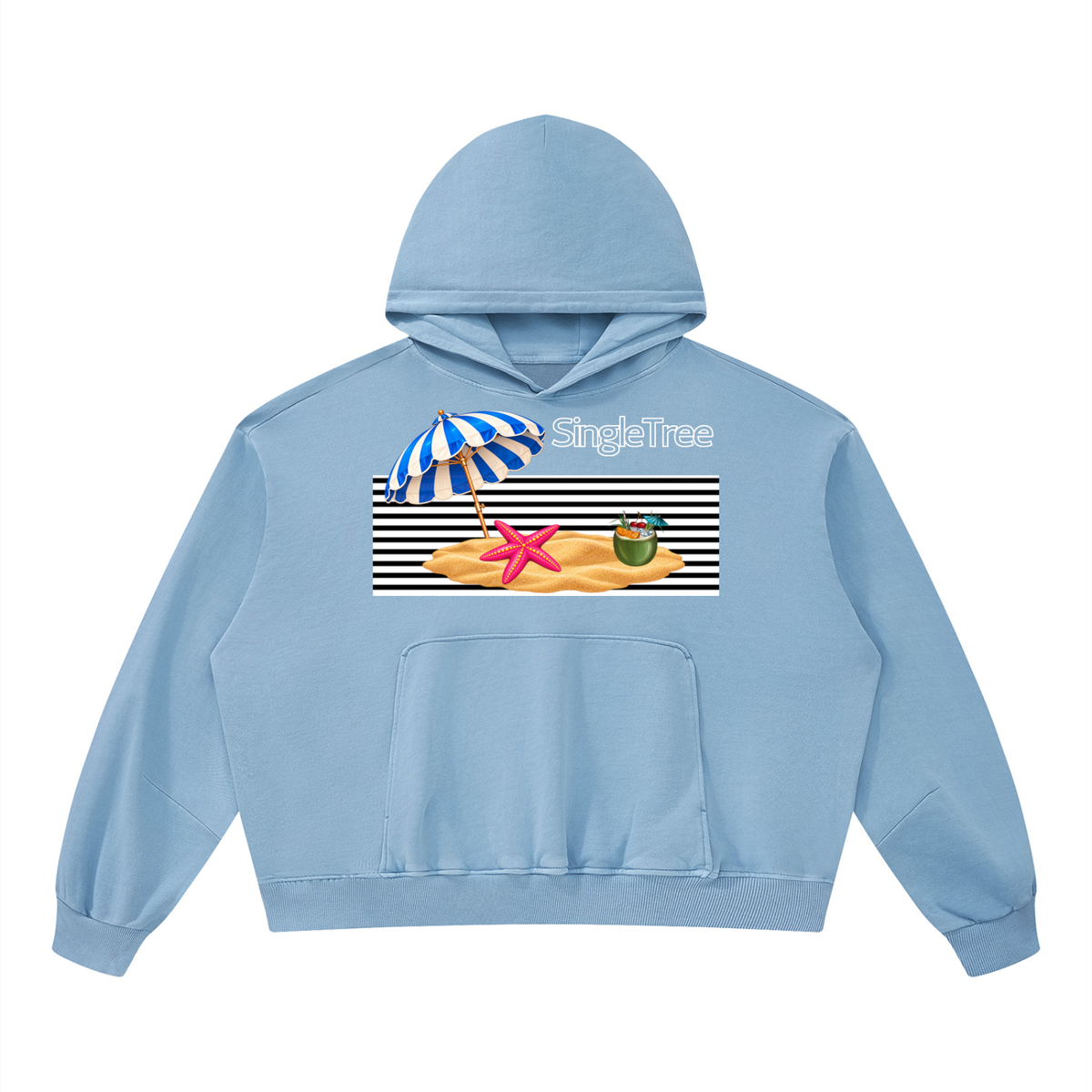 Miami Beach Girl on Vacation Unisex Boxy Vintage Washed Hoodie