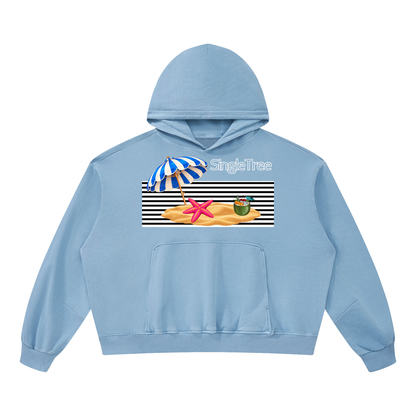 Miami Beach Girl on Vacation Unisex Boxy Vintage Washed Hoodie