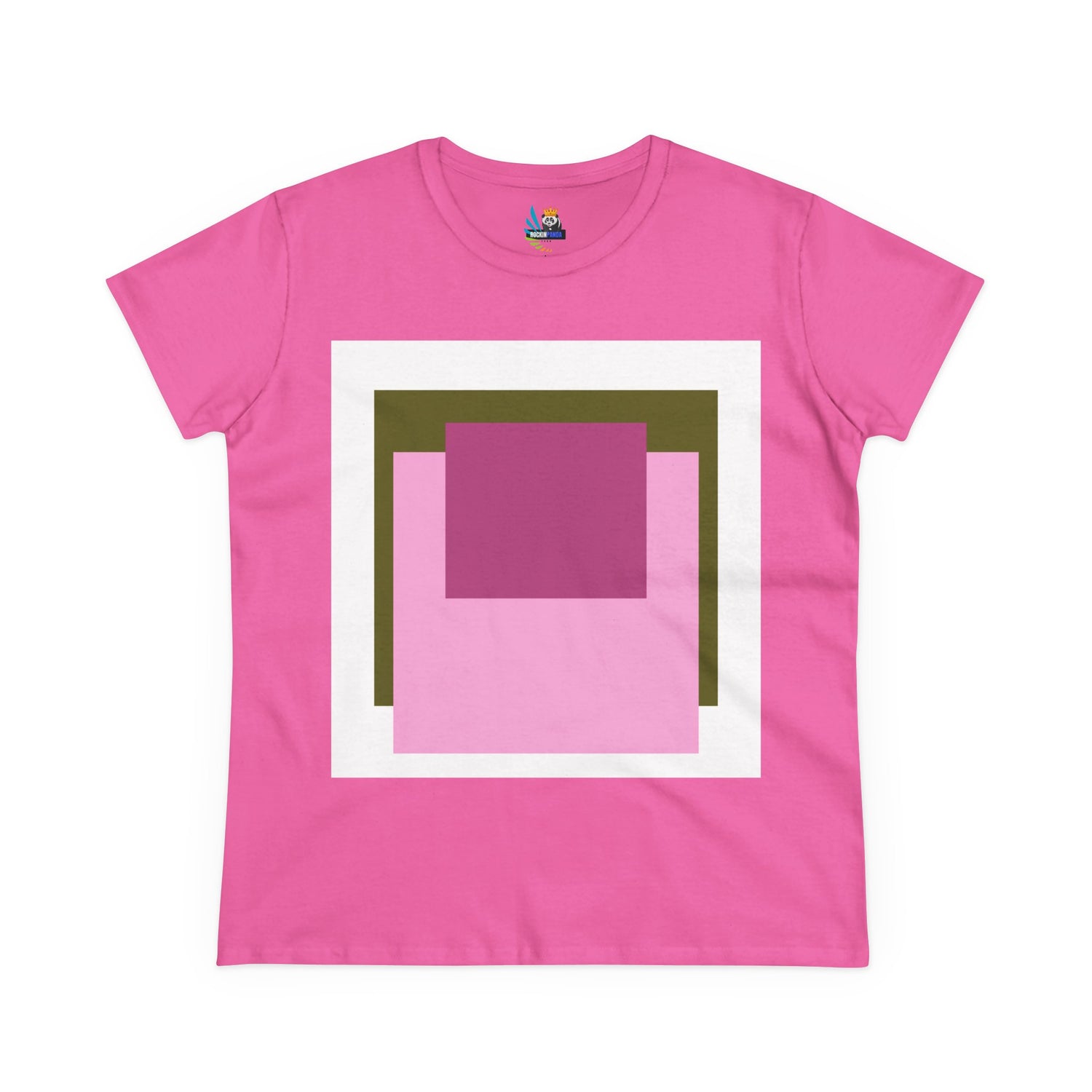 T-Shirt - Pink Rose Granny Quadruple Square Women&