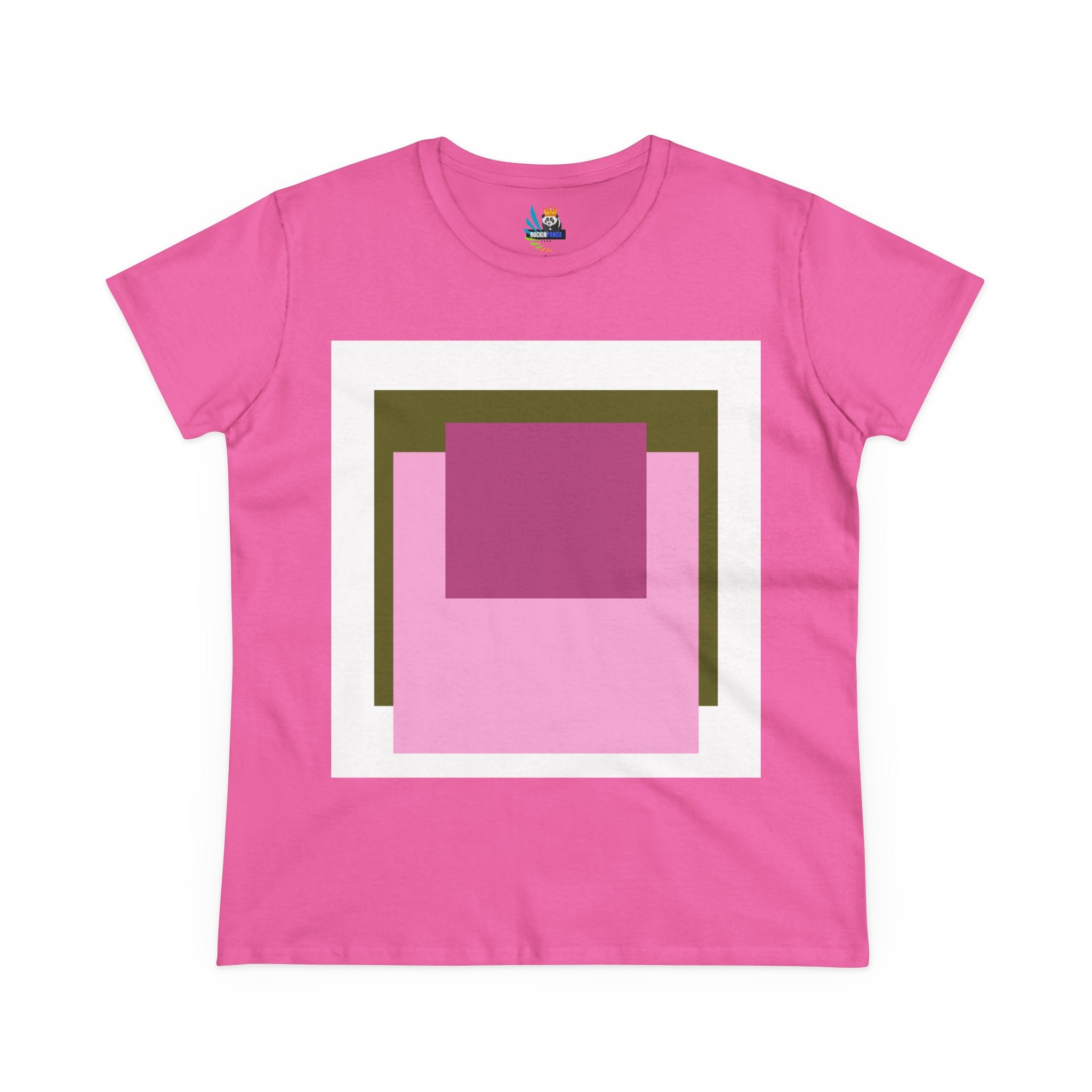T-Shirt - Pink Rose Granny Quadruple Square Women&