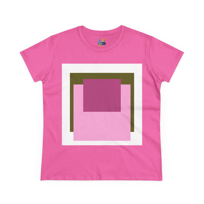 T-Shirt - Pink Rose Granny Quadruple Square Women&