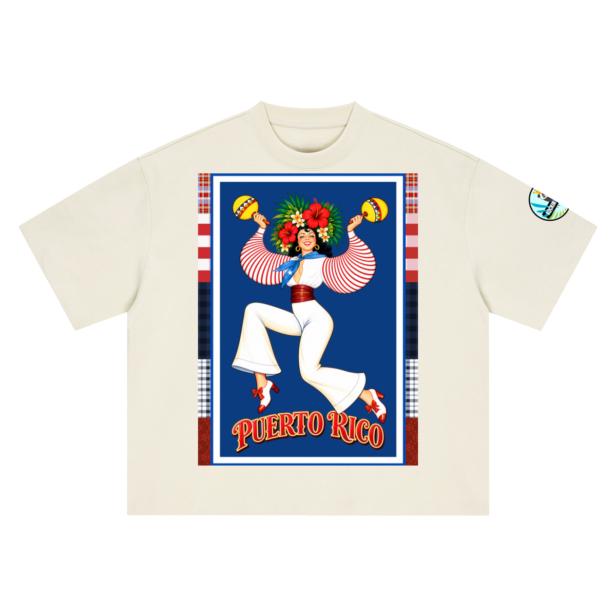 Spirit of Puerto Rico - Maracas Girl Boxy Oversized Unisex T-Shirt