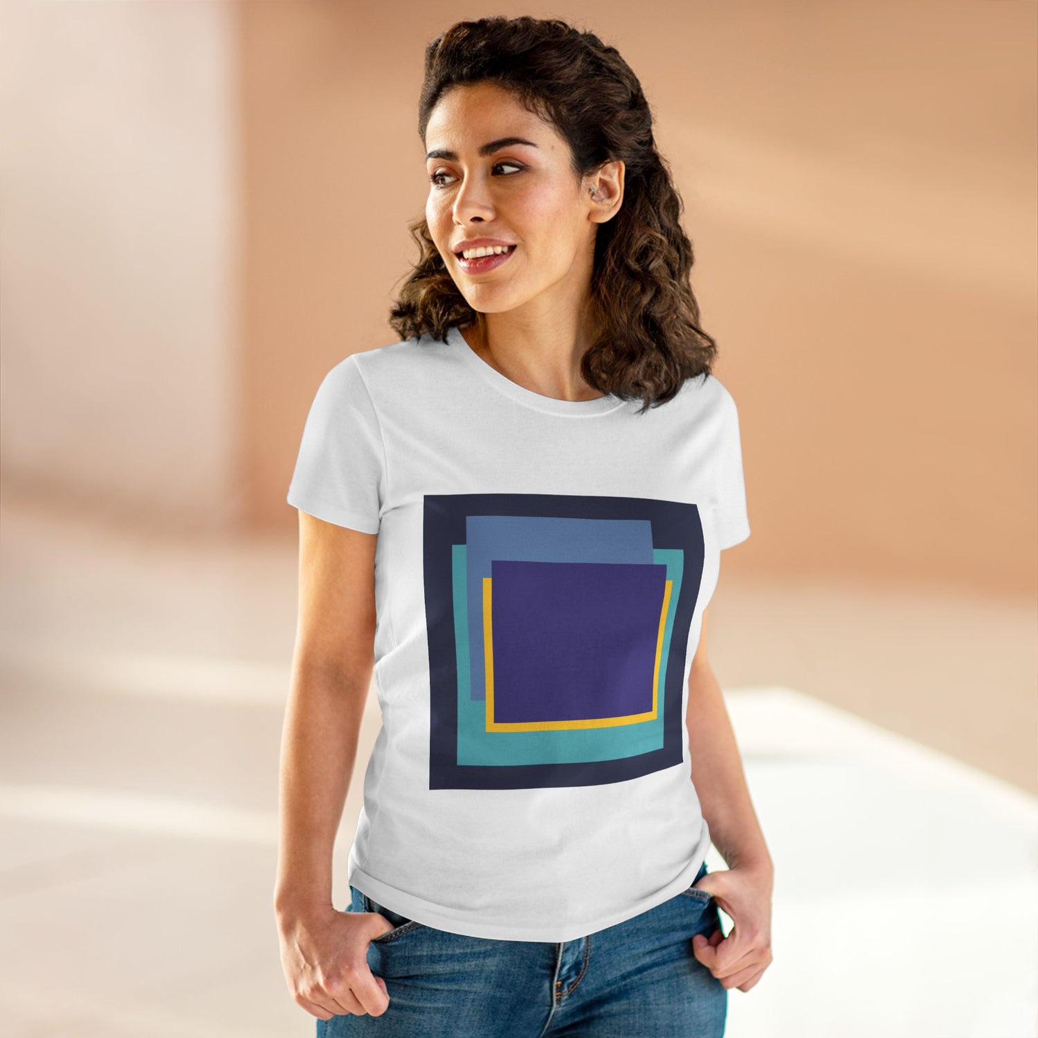 My Life in Purple Squares Cubed Contemporary Art Design Women&