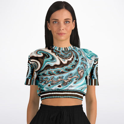 Turk and Caicos Eco-Poly Short Sleeve Cropped Pullover