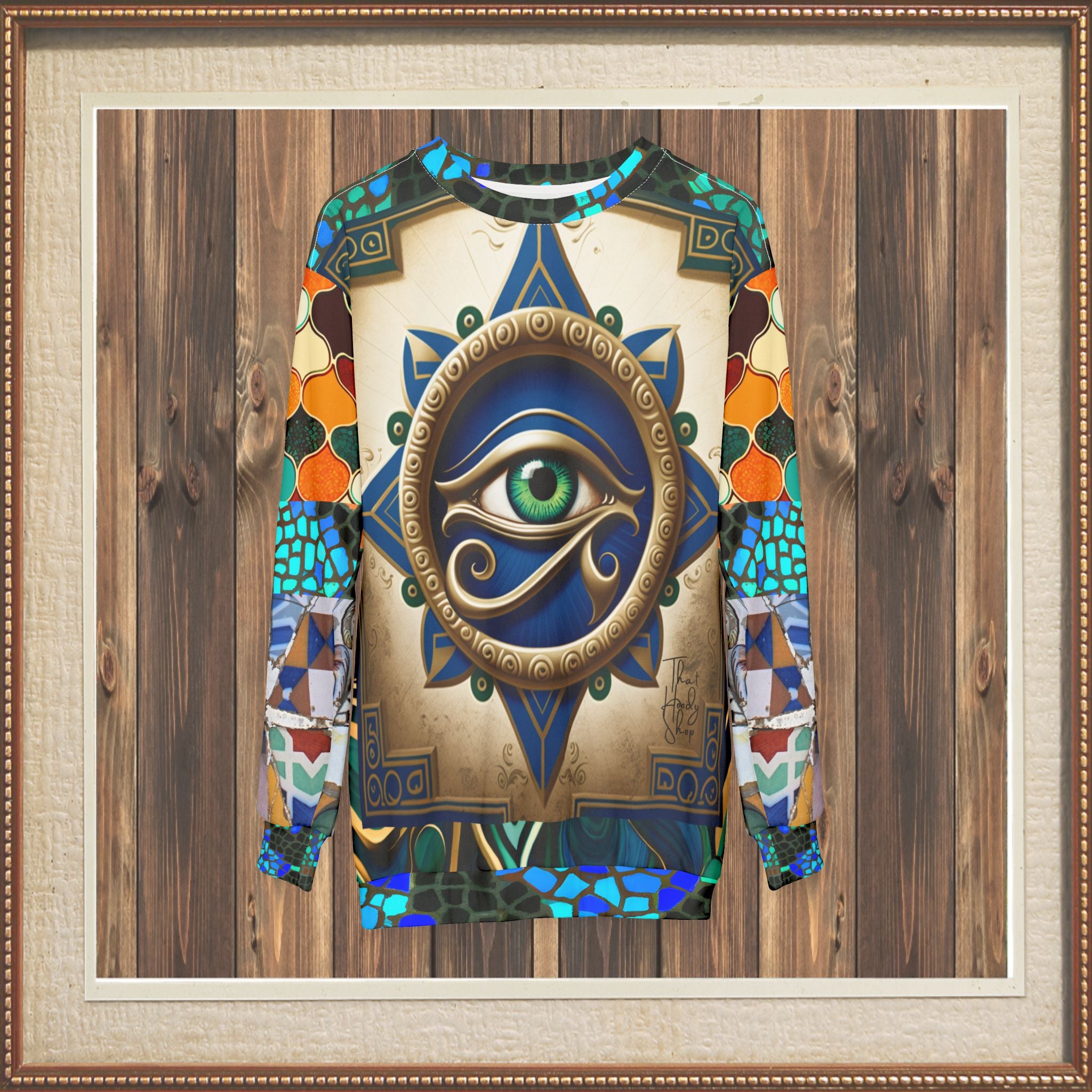 The Enlightened One - Eye of Horus Mosaic Print Unisex Sweatshirt (Gold Label)