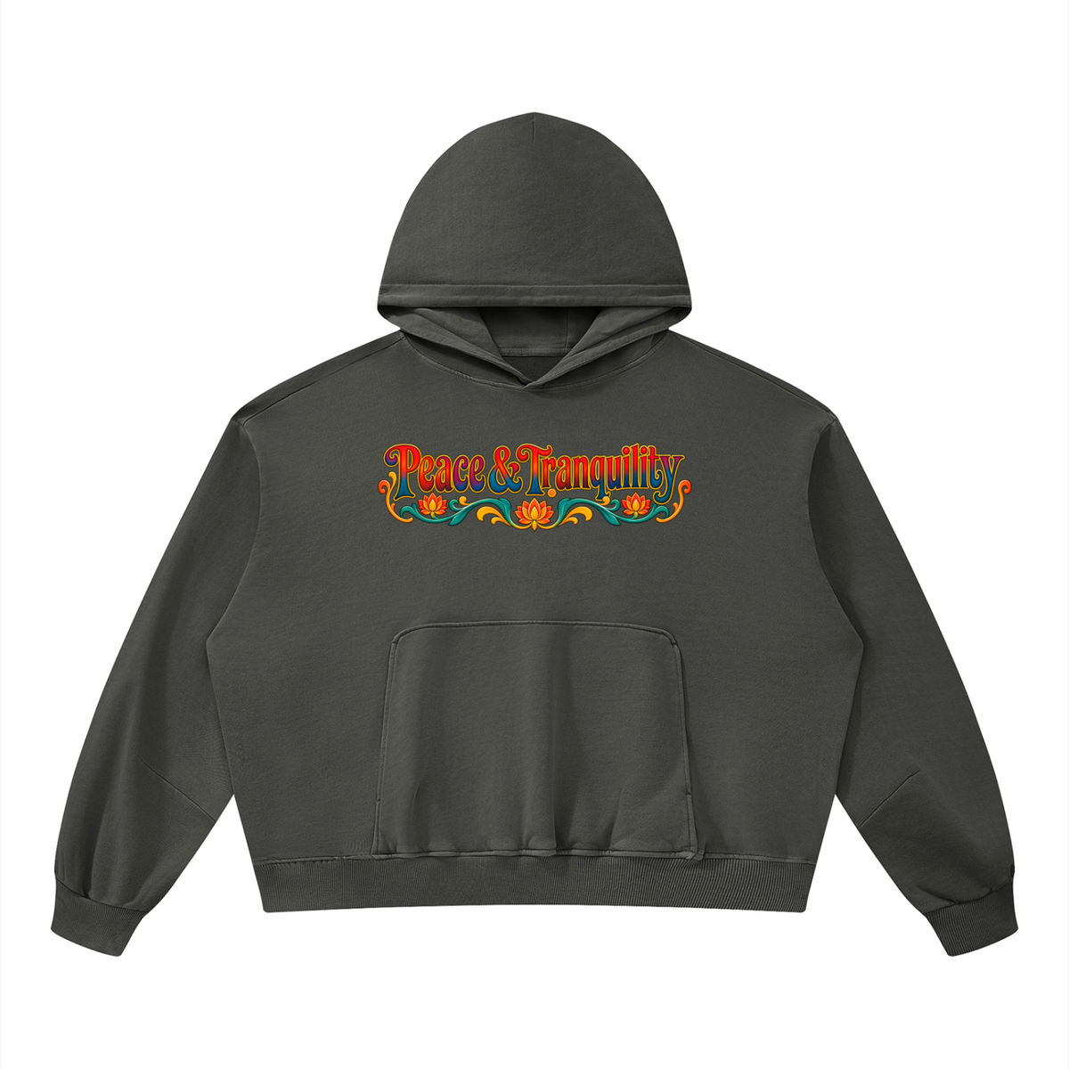 Peace &amp; Tranquility Elephant Unisex Boxy Vintage Washed Hoodie