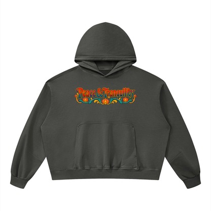 Peace &amp; Tranquility Elephant Unisex Boxy Vintage Washed Hoodie