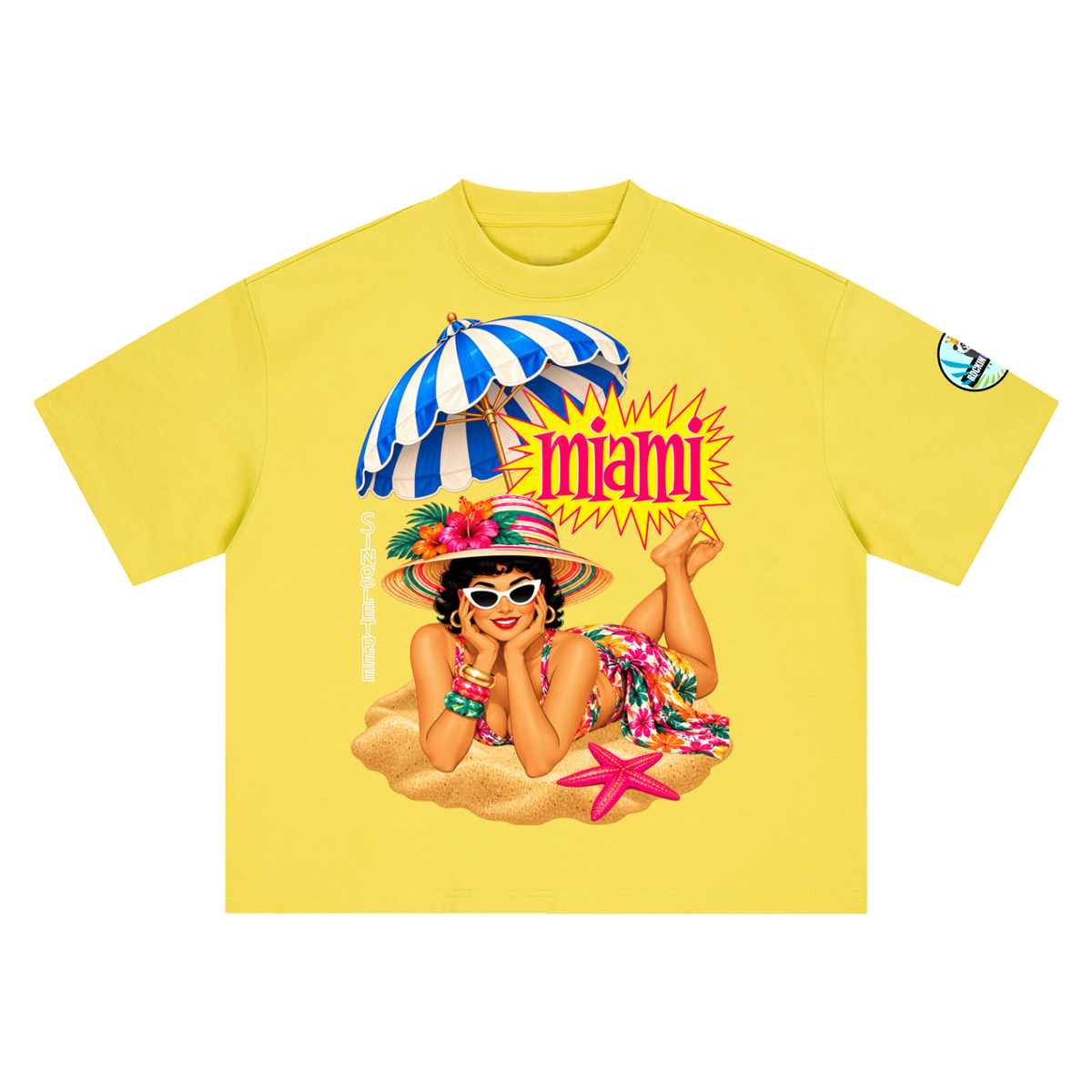 Miami Beach Girl on Vacation Boxy Oversized Unisex T-Shirt