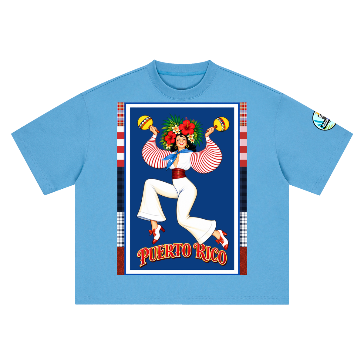 Spirit of Puerto Rico - Maracas Girl Boxy Oversized Unisex T-Shirt