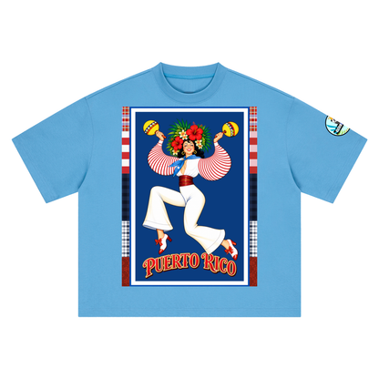 Spirit of Puerto Rico - Maracas Girl Boxy Oversized Unisex T-Shirt