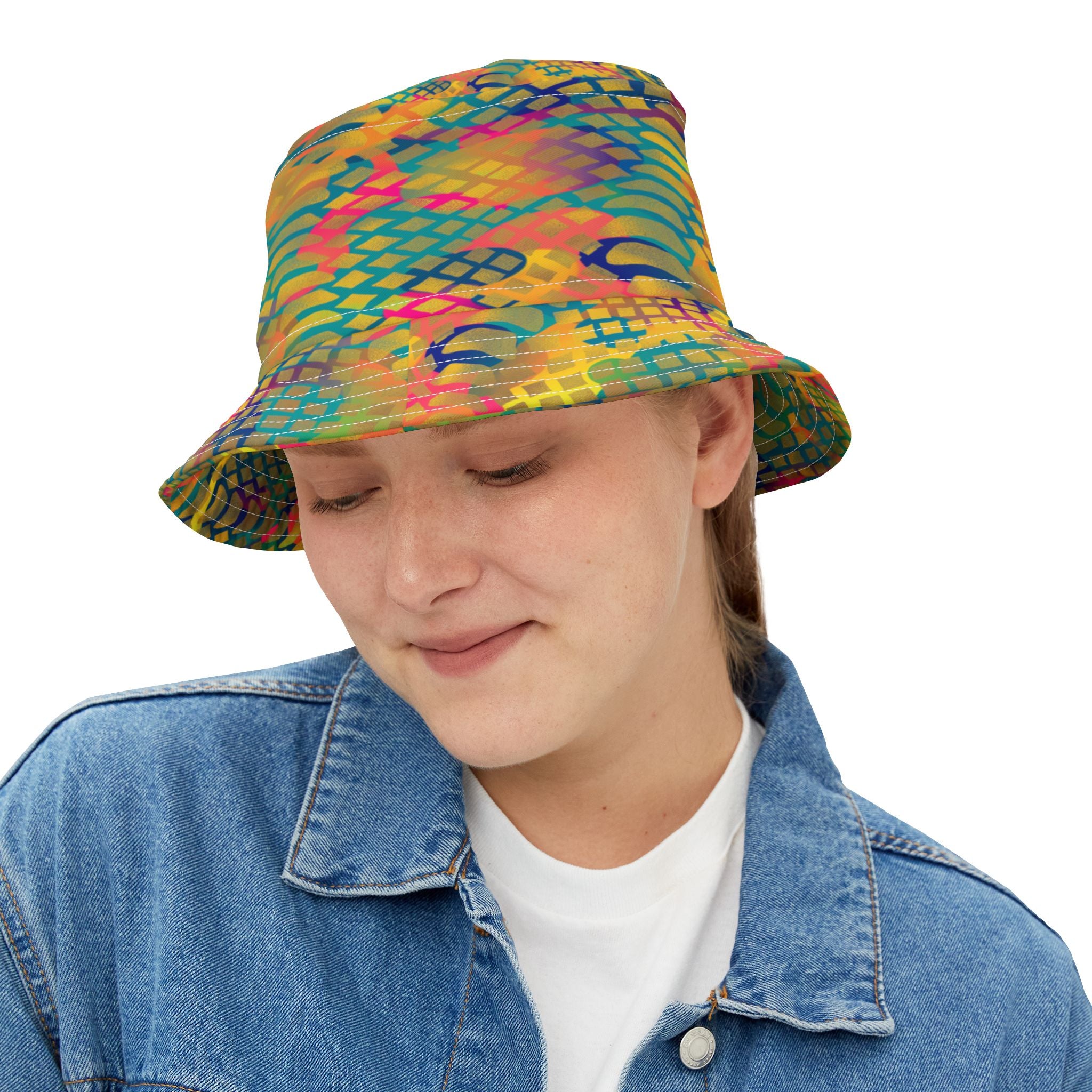 Snakeskin in Rainbow Tie-dye Vibrant Bucket Hat