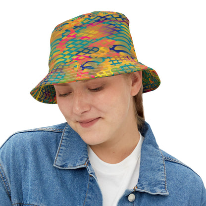 Snakeskin in Rainbow Tie-dye Vibrant Bucket Hat