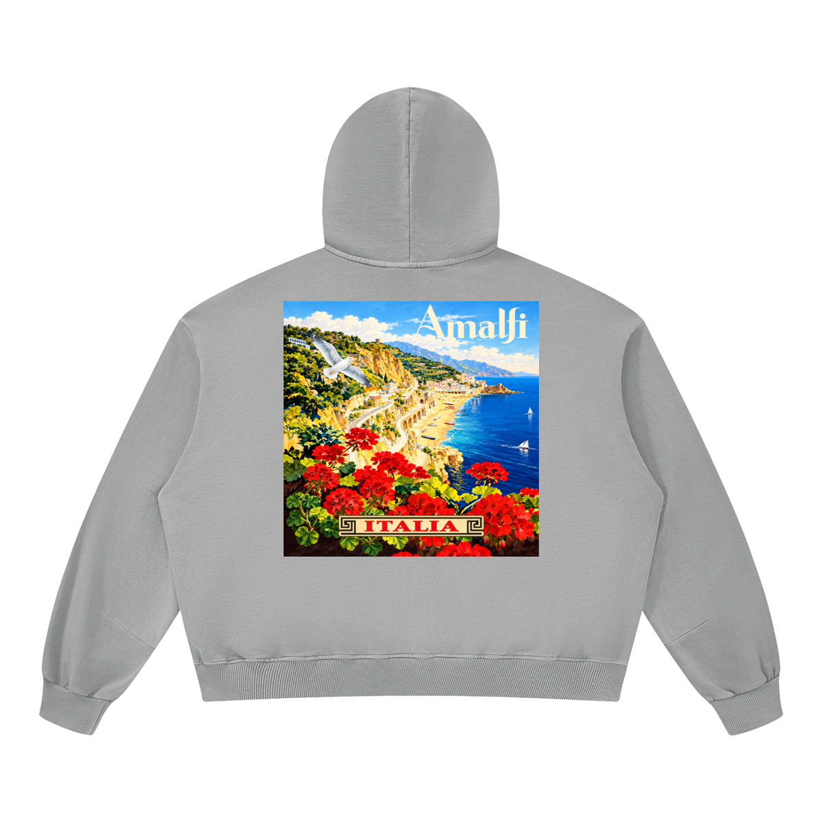 Amalfi in Springtime Unisex Boxy Vintage Washed Hoodie