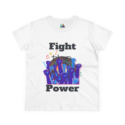 T-Shirt - Fight the Power Hands Raised High Graphic Women&