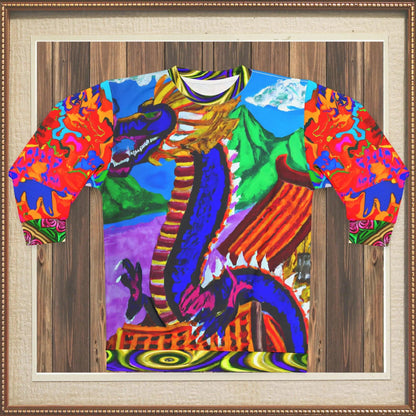 Dragon Temple Asian Art Unisex Sweatshirt (Gold Label)