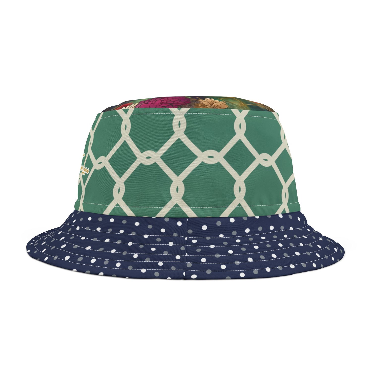Chained and Confused Green Asian Floral Vibrant Bucket Hat
