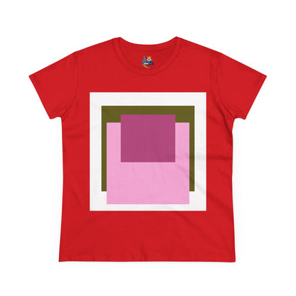 T-Shirt - Pink Rose Granny Quadruple Square Women&