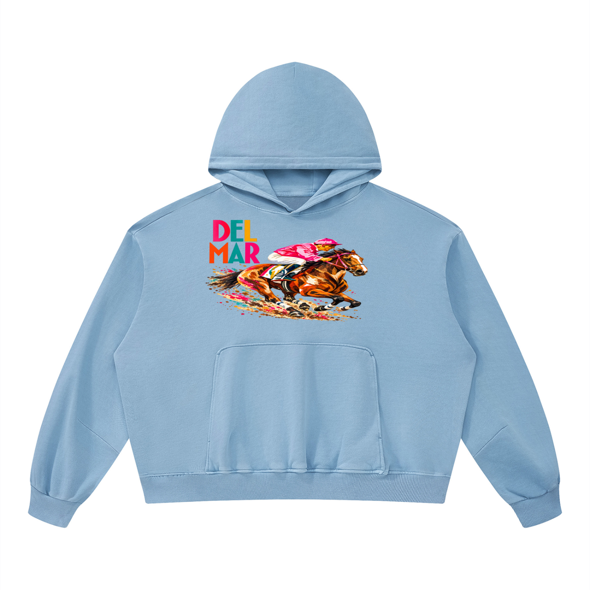 Del Mar Off to the Races Unisex Boxy Vintage Washed Hoodie